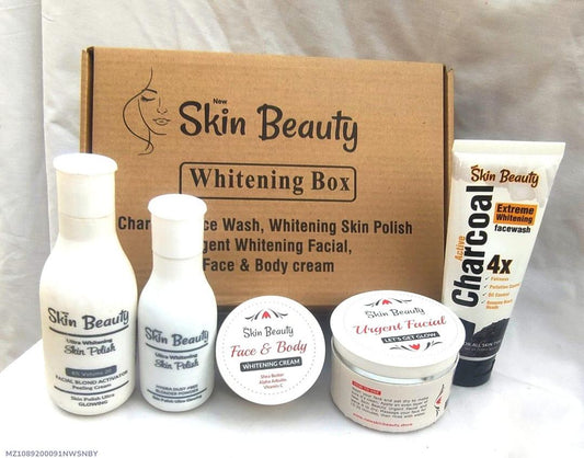 Skin Beauty 4-in-1 Whitening Skincare Bundle – Facial Scrub, Polishing Bleach, Face Cream & Face Wash | Glowing Skin Kit for All Types