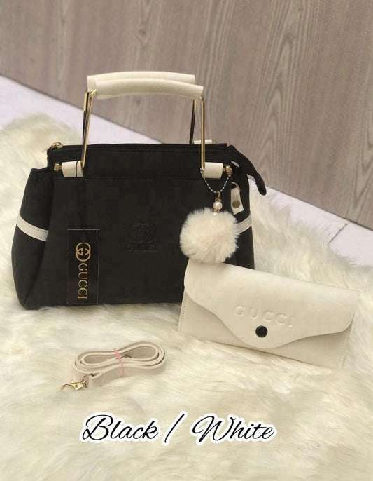 Girl's Rexine Plain Hand Bag Set