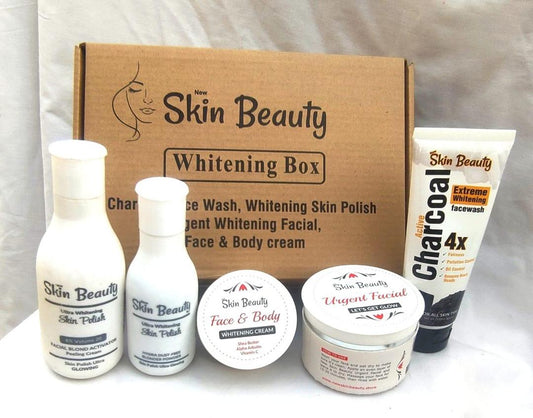 Skin Beauty 4-in-1 Whitening Skincare Bundle – Facial Scrub, Polishing Bleach, Face Cream & Face Wash | Glowing Skin Kit for All Types