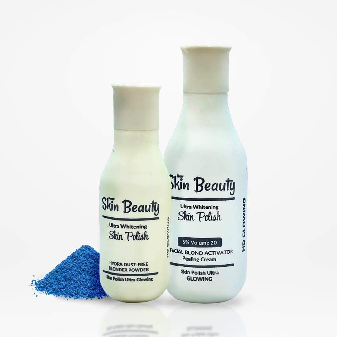 Skin Beauty 4-in-1 Whitening Skincare Bundle – Facial Scrub, Polishing Bleach, Face Cream & Face Wash | Glowing Skin Kit for All Types