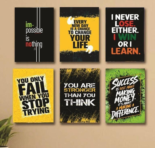 Multicolor Abstract Art Wall Frame - 6 Pcs of Modern Décor